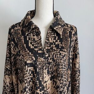 St. John Collection Black Tan Sequin Poncho